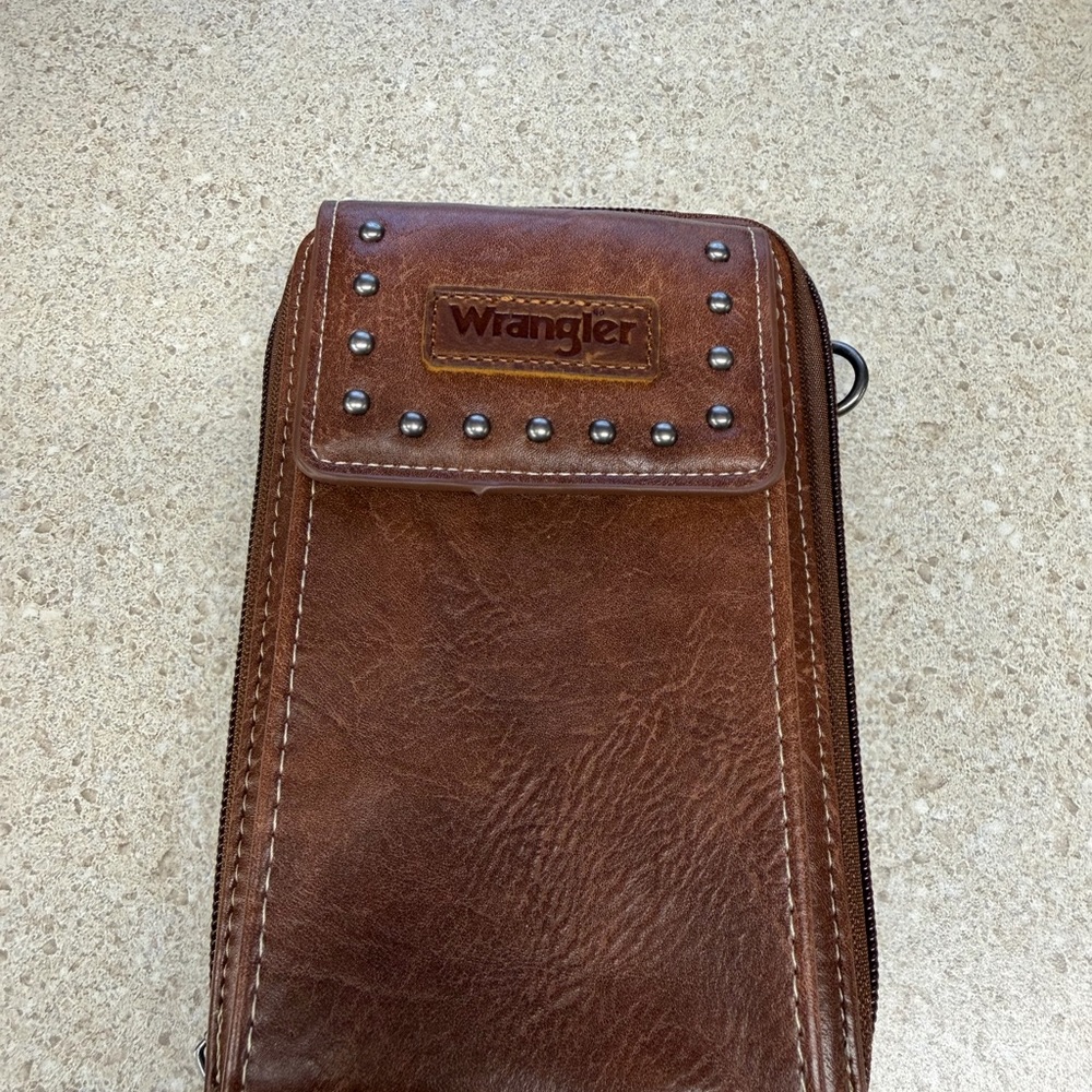 Wrangler Studded Brown Leather Men's Wallet